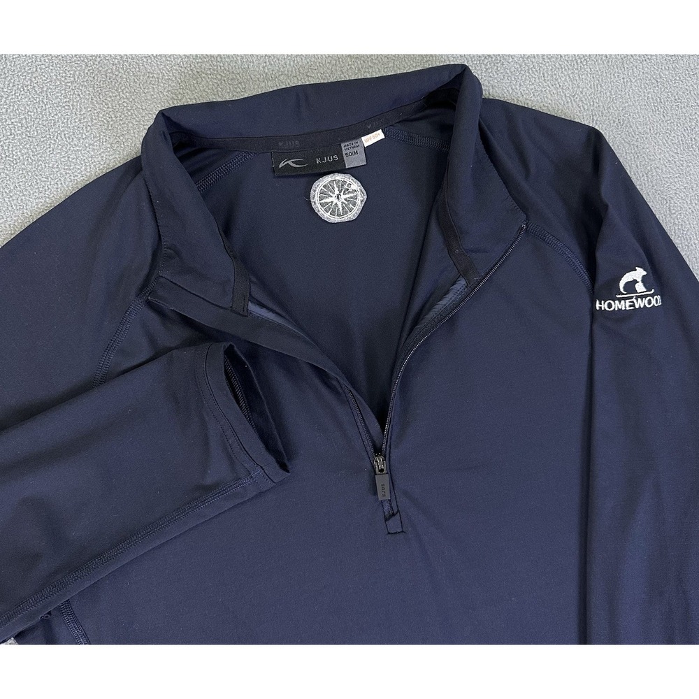 Kjus Half Zip Mens Medium 50 Navy Blue Feel Midlayer Homewood Mountain Golf Ski